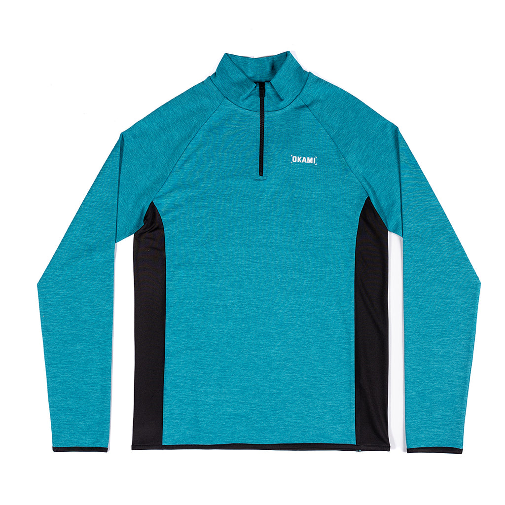 Furnace ¼ Zip Top – Teal Space Dye - Okami Sport